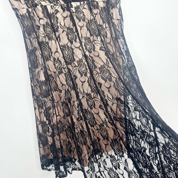 Fit and Flare Black/Tan Lace Overlay‎ Sleeveless Dress | 14W - Picture 7 of 10